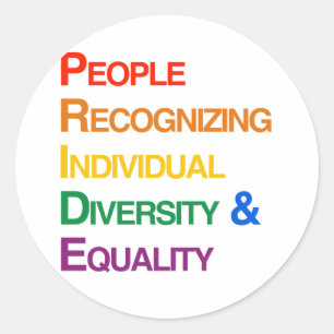 P-R-I-D-E: MENSEN DIE INDIVIDUELE VERSCHEIDENHEID RONDE STICKER