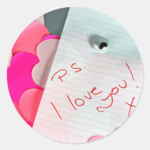 p.s. Ik hou van je! Ronde Sticker