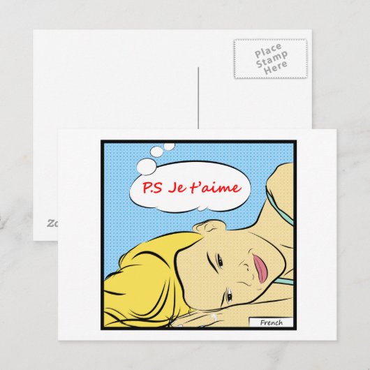 P.S Je t'aime Briefkaart (Voorkant / Achterkant)