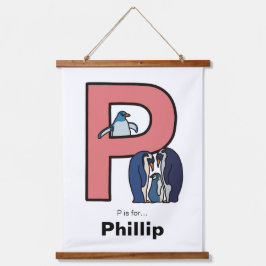 P staat voor gepersonaliseerd... hangend wandkleed