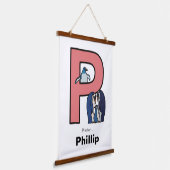 P staat voor gepersonaliseerd... hangend wandkleed (Gebogen)