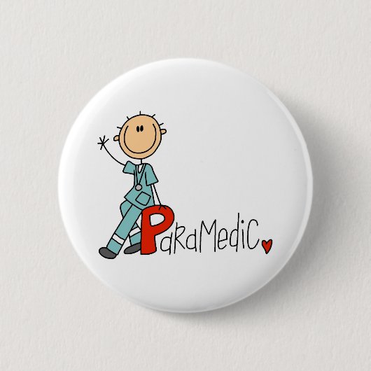 P staat voor Paramedicus Ronde Button 5,7 Cm (Voorkant)
