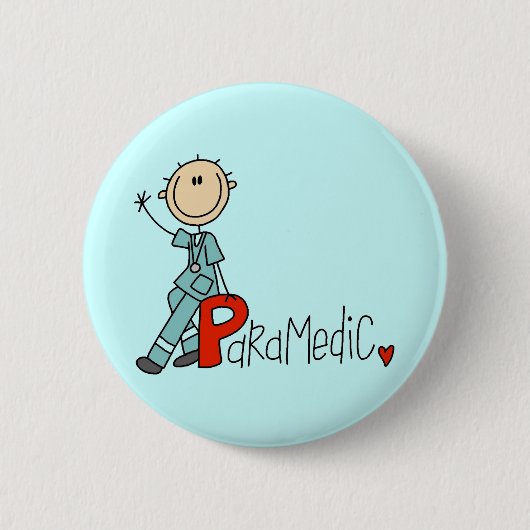 P staat voor Paramedicus Ronde Button 5,7 Cm (Voorkant)