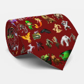 P staat voor Phoenix Cranberry Background Stropdas (Opgerold)