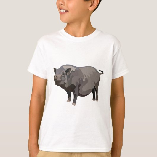 P staat voor Pot Bellied Pig.Pot-Bellied Pig Illus T-shirt (Voorkant)