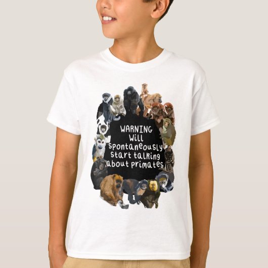 P staat voor Primate T-shirt (Voorkant)