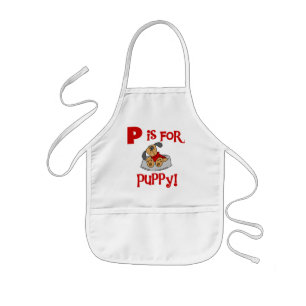 P staat voor Puppy Tshirts & Gifts Kinder Schort