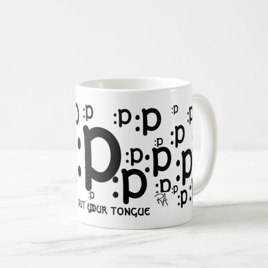 :p, steek uw tong uit de Mok (Voorkant rechts)