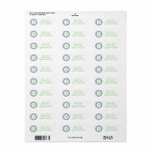 P stip cirkel mongram adreslabel (groen / blauw) etiket (Full Sheet)
