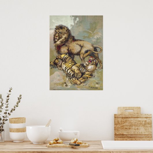  P. T. Barnum Lion en Tiger Print (Keuken)