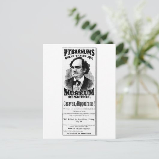 P.T. Barnum's Great Traveling Museum Menagerie Briefkaart (Staand voorkant)