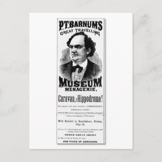 P.T. Barnum's Great Traveling Museum Menagerie Briefkaart (Voorkant)