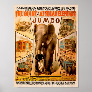  P.T. Barnum's Jumbo Poster