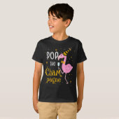 P The Champagne It's New Year! Funny Flamingo Drin T-shirt (Voorkant volledig)