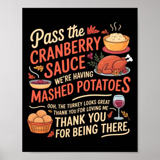 P The Cranberry Sauce Funny Thanksgiving Long Slee Poster (Voorkant)