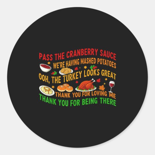 P The Cranberry Sauce Mashed Tatoes  Ronde Sticker (Voorkant)