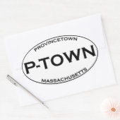 P-TOWN - Provincetown Massachusetts Ovale Sticker (Envelop)