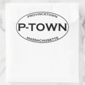 P-TOWN - Provincetown Massachusetts Ovale Sticker (Tas)