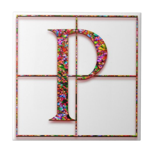 P Trajanus Red Custom Monogram Tegel Tegeltje (Voorkant)