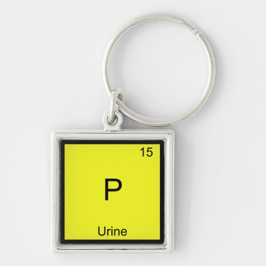 P - Urine Chemistry Element Symbol Funny Periodic Sleutelhanger (Voorkant)