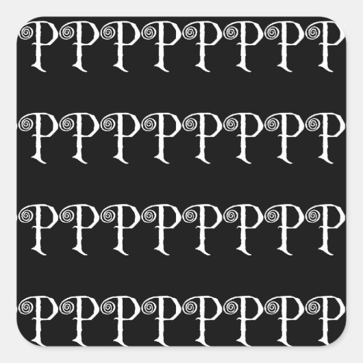 P VIERKANTE STICKER (Voorkant)