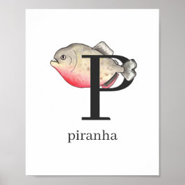 P voor het Poster Piranha