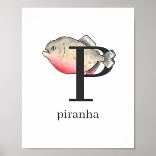 P voor het Poster Piranha