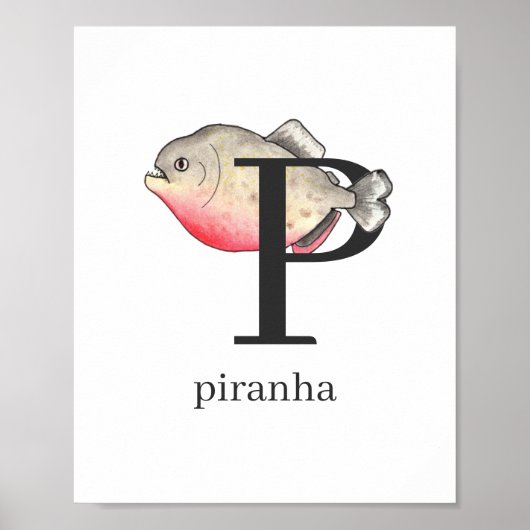 P voor het Poster Piranha (Voorkant)