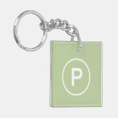 P voor Paleo dieet groen natuurlijk geen mager vle Sleutelhanger (Voorkant Links)