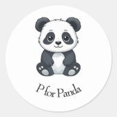 P voor Panda Ronde Sticker (Voorkant)