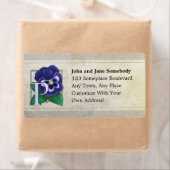 P voor Pansy Flower Monogram Etiket (Insitu)