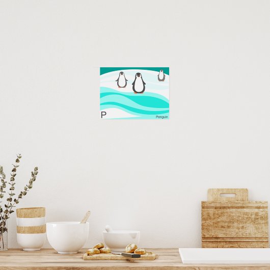 P voor pinguïn-Poster Poster (Keuken)