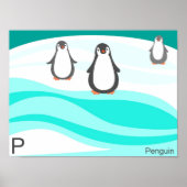 P voor pinguïn-Poster Poster (Voorkant)