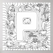 P = voor Varkens in letters Poster (Voorkant)