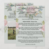 P&w/achtergrond + bloem Verjaardagsdiner Menu  (Voorkant / Achterkant)