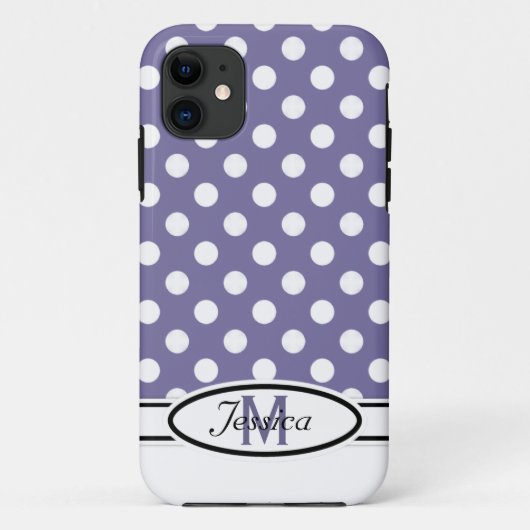 P & W Polka-dot Monogram iPhone 5 Hoesje (Achterkant)