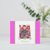P & W Polka-stippen: Afbeelding: Dank u Briefkaart (Staand voorkant)