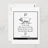 P was a pig briefkaart (Voorkant / Achterkant)