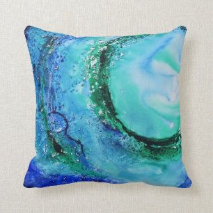 © P Wherrell Ocean houdt van fijne kunstgolf blau Kussen