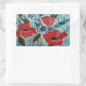 © P Wherrell Rode klaprozen Fine art schilderij Rechthoekige Sticker (Tas)