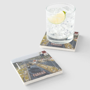 PA0003 Amerika - Panama - Kanaalsloten - panoramis Stenen Onderzetter