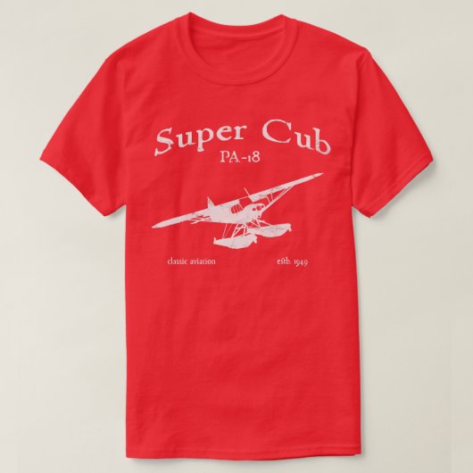 PA18 Super Cub op Floats Classic  Design T-shirt (Design voorkant)