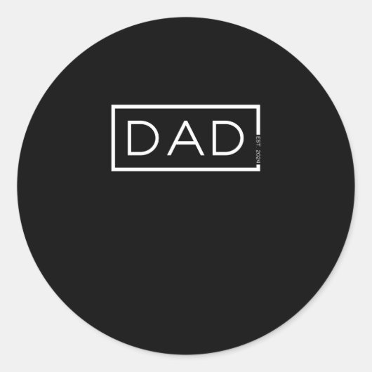 Pa 2024 laden vader 2024 nieuwe vader est. 2024 ronde sticker (Voorkant)