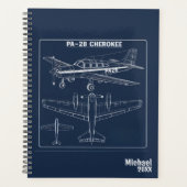 PA-28 Cherokee Vliegtuig Blauwe Luchtvaart Planner (Voorkant)