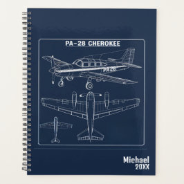 PA-28 Cherokee Vliegtuig Blauwe Luchtvaart Planner