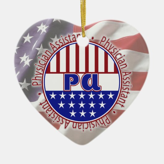 PA Assistent arts PATRIOTISCH BADGE Keramisch Ornament (Voorkant)