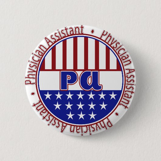 PA Assistent arts PATRIOTISCH BADGE Ronde Button 5,7 Cm (Voorkant)