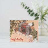 Pa Barbeque BBQ Retro AD Vaderdag Briefkaart (Staand voorkant)