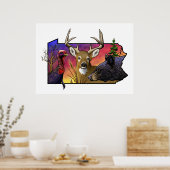PA Big Game Animals Poster (Keuken)
