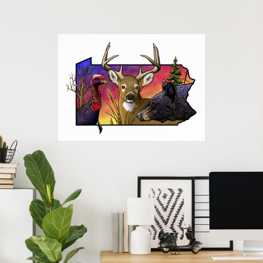 PA Big Game Animals Poster (Thuiskantoor)